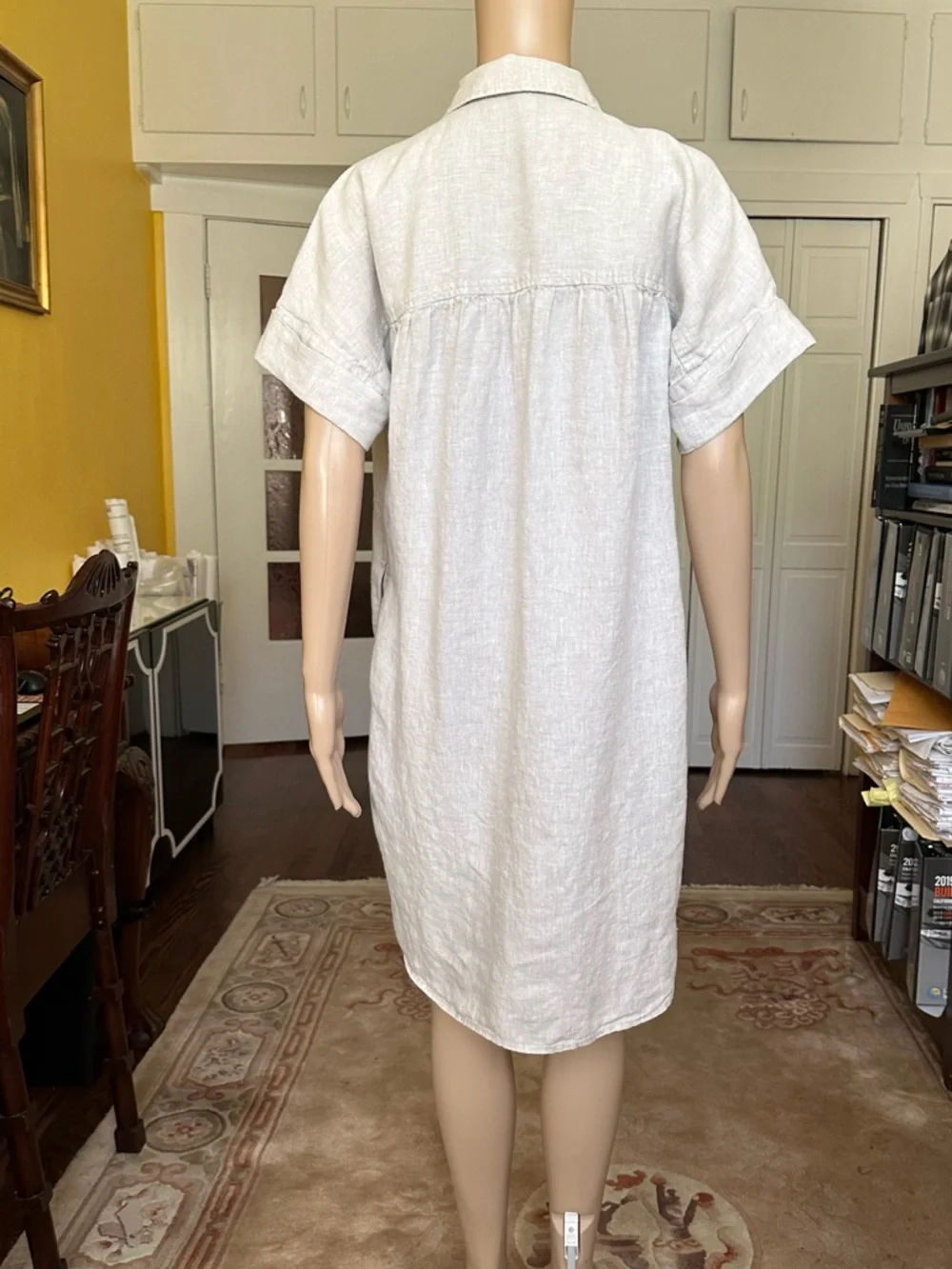 J Crew Baird McNutt Irish linen short sleeve shirtdress flax color size S